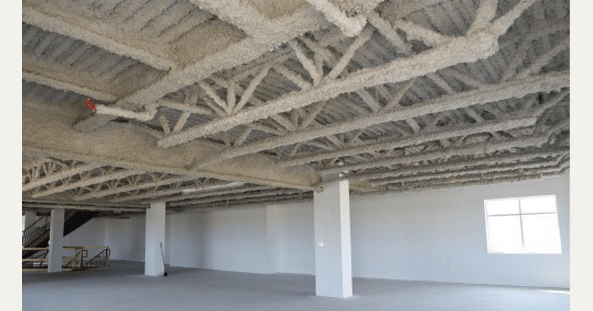 SOPREMA HiBAR material across exposed roof decking and steel joists